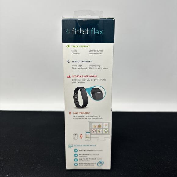 Fitbit Flex FB401BK Black Wireless Activity Sleep Tracker New Sealed NIB - Picture 3 of 6